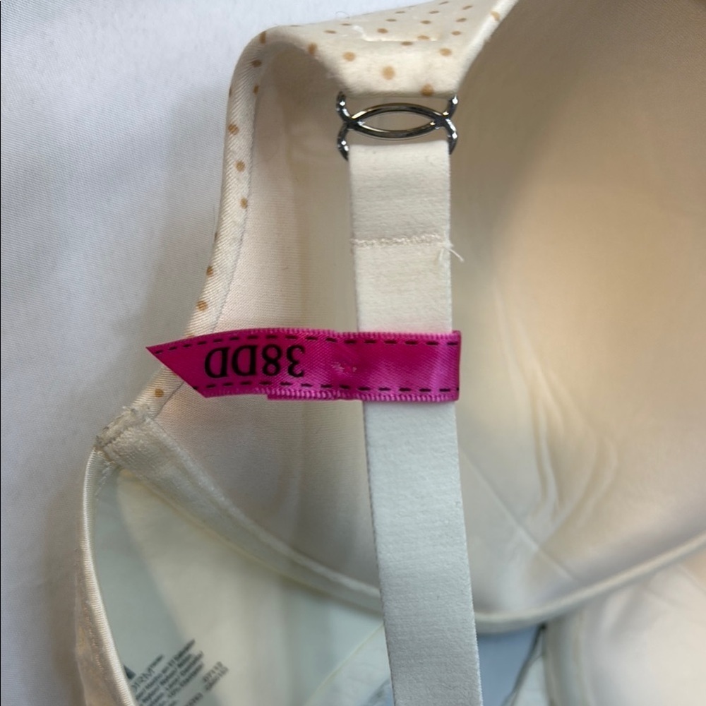 Maidenform Polka Dot Lace Bra - Cream, racerback, front close, 38DD, New - Picture 10 of 15